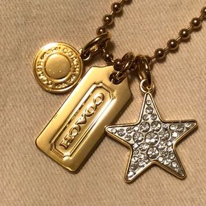 NWOT Coach Necklace w 3 Charms